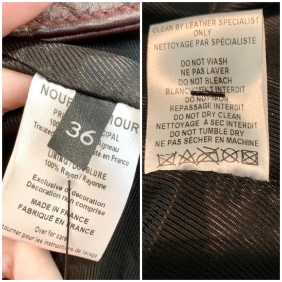 Nour Hammour Oxblood Red Erin Studded Real Leather Fitted Motorcycle Jacket - Picture 16 of 16